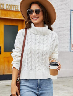 Pull Col Montant A Fleurs