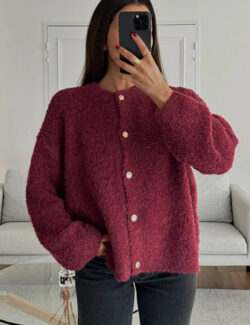 Cardigan en Tricot Solide