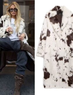 Manteau en Fausse Fourrure Léopard