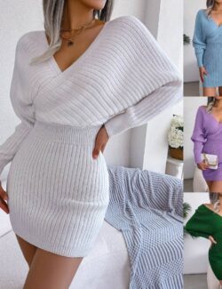 Robe fourreau à col croisé