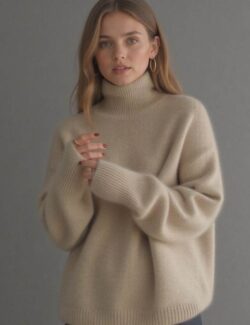 Pull Col Roulé Oversize en Cachemire